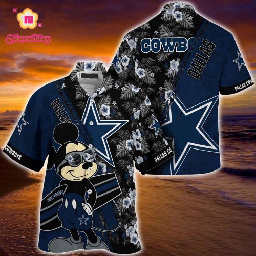 Dallas Cowboys Mickey And Floral Hawaiian Shirt, Gift For Fan