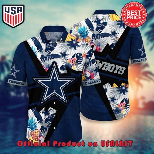 DALLAS COWBOYS NFL FLOWER HAWAIIAN SHIRT AND TSHIRT FOR FANS CUSTOM NAME SUMMER FOOTBALL SHIRTS