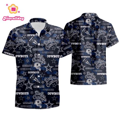 DALLAS COWBOYS NFL FULL 3D HAWAIIAN SHIRT WHITE MEN WOMEN BEACH WEAR SHORT SLEEVE HAWAII SHIRT summer shirt