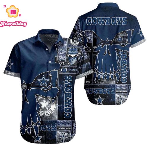 Dallas Cowboys NFL Horror Skull Hawaiian Shirt