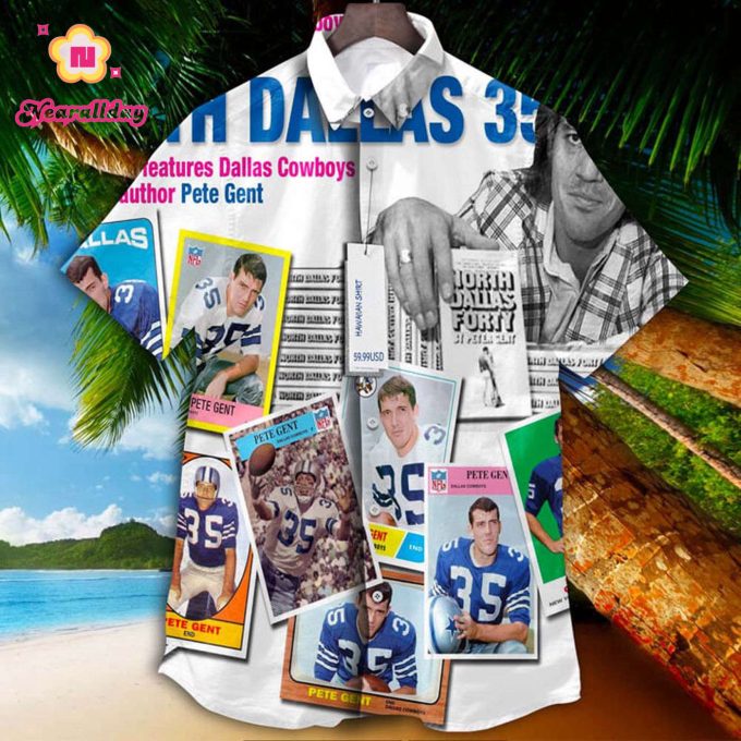 Dallas Cowboys Pete Gent Retrocards Set Vintage Aloha Hawaiian Shirt