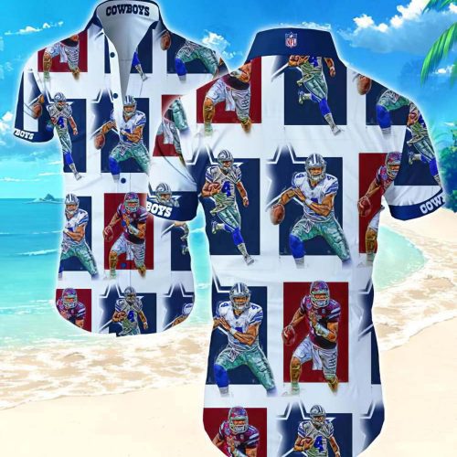 Dallas Cowboys Prescott 4 Graphic Hawaiian Shirt, Gift For Fan