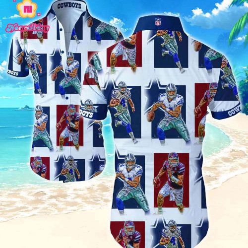 Dallas Cowboys Prescott 4 Graphic Hawaiian Shirt, Gift For Fan