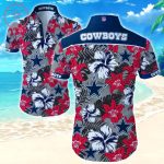 Dallas Cowboys Red Bloom Hawaiian Shirt Set for Men Women Kids Dallas Cowboys Red Bloom Hawaiian Shirt Set for Men Women Kids