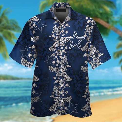 Dallas Cowboys Short Sleeve Button Up Tropical Aloha Hawaiian Shirt Set for Men Women Kids Gift
