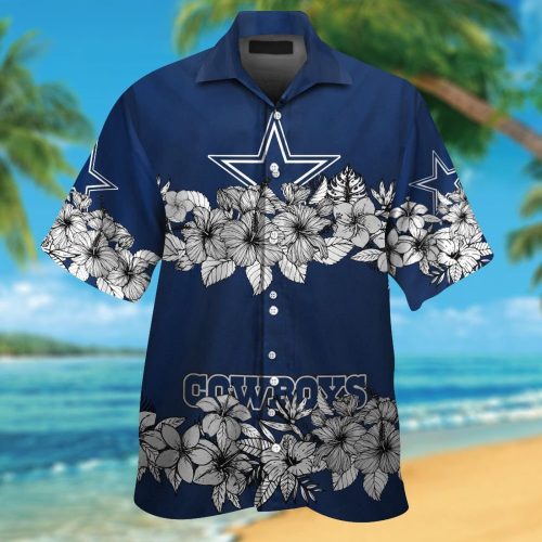 Dallas Cowboys Short Sleeve Button Up Tropical Aloha Hawaiian Shirt Set for Men Women Kids Gift