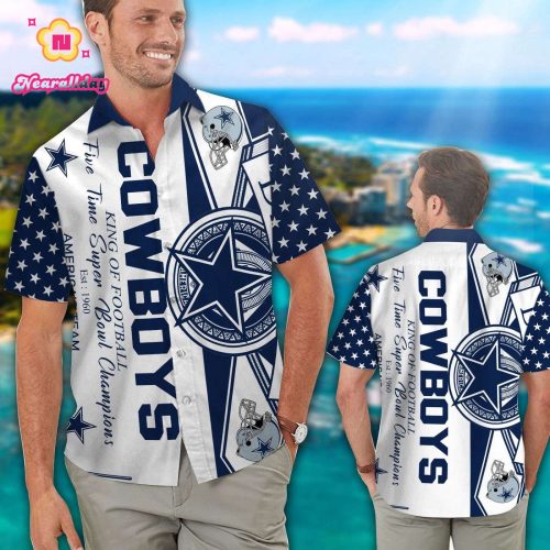 Dallas Cowboys Short Sleeve Button Up Tropical Aloha Hawaiian Shirt Set for Men Women Kids Gift