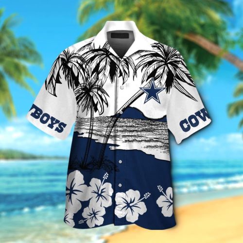 Dallas Cowboys Short Sleeve Button Up Tropical Aloha Hawaiian Shirt Set for Men Women Kids Gift