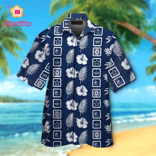 Dallas Cowboys Short Sleeve Button Up Tropical Aloha Hawaiian Shirt Set for Men Women Kids Gift