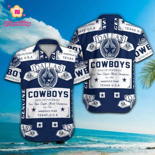 Dallas Cowboys Short Sleeve Button Up Tropical Aloha Hawaiian Shirt Set for Men Women Kids Gift