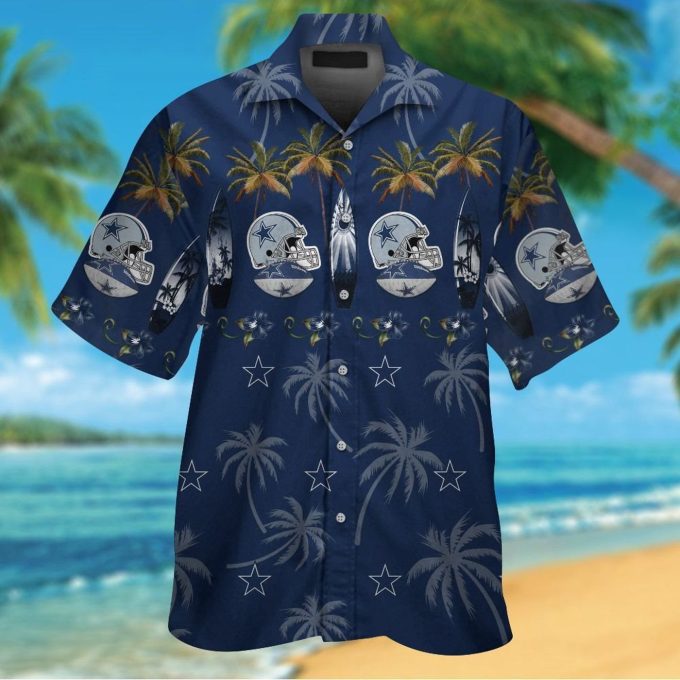 Dallas Cowboys Short Sleeve Button Up Tropical Aloha Hawaiian Shirt Set for Men Women Kids Gift