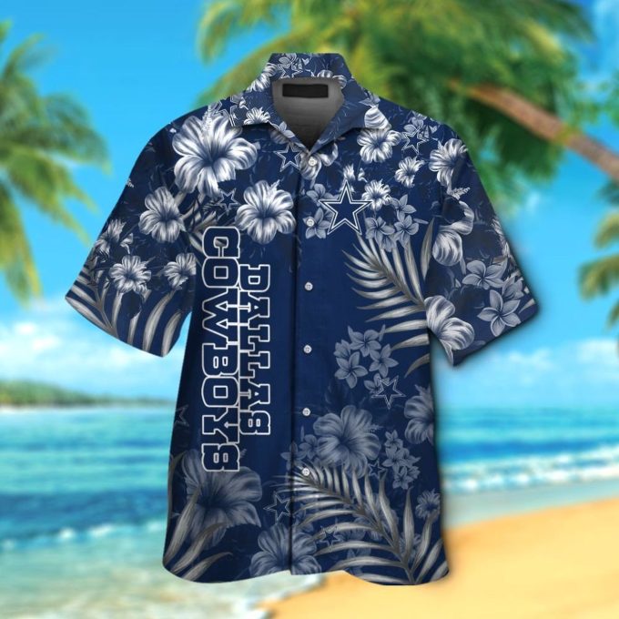 Dallas Cowboys Short Sleeve Button Up Tropical Aloha Hawaiian Shirt Set for Men Women Kids Gift