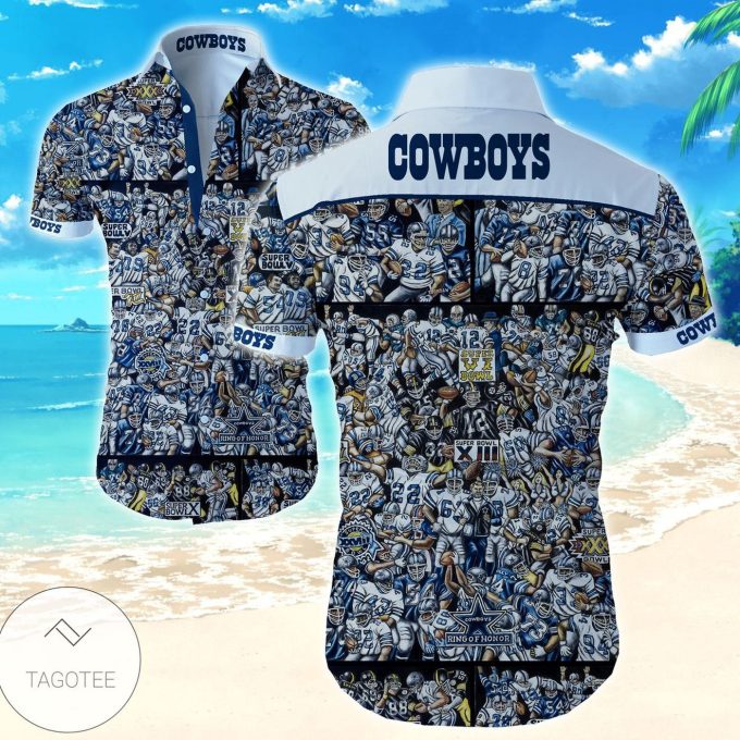 Dallas Cowboys Sport Hawaiian Shirts Funny Aloha Shirts Hawaiian Shirt Set for Men Women Kids
