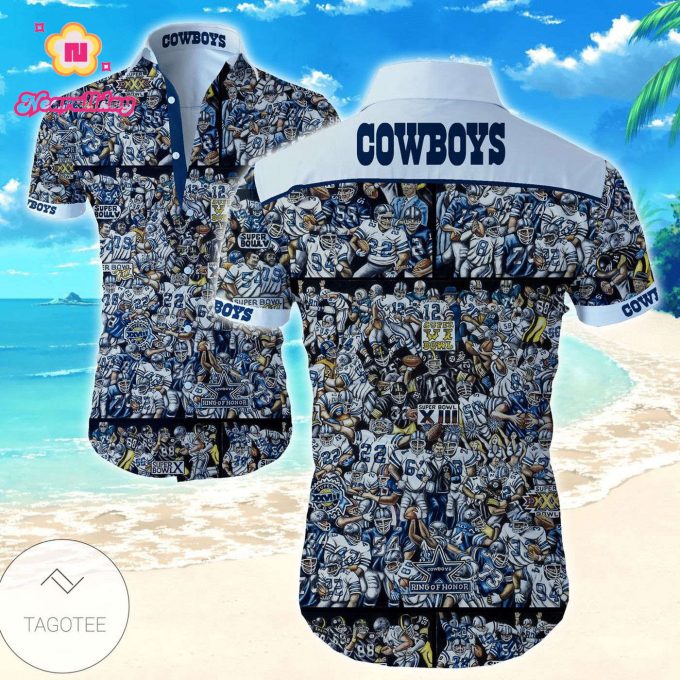 Dallas Cowboys Sport Hawaiian Shirts Funny Aloha Shirts Hawaiian Shirt Set for Men Women Kids