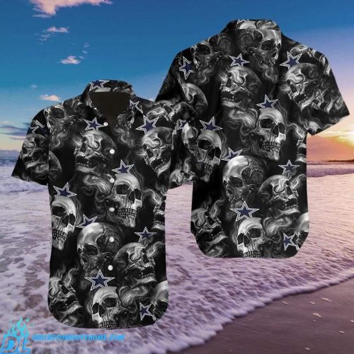 Dallas Cowboys Star American Football Skull Hawaiian Shirt Set for Men Women Kids