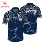 Dallas Cowboys Sticker Pattern Hawaiian Shirt, New Gift For Summer