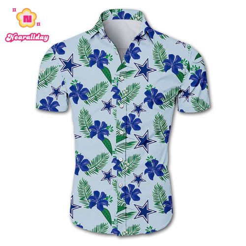Dallas cowboys tropical flower Hawaiian Beach Shirt