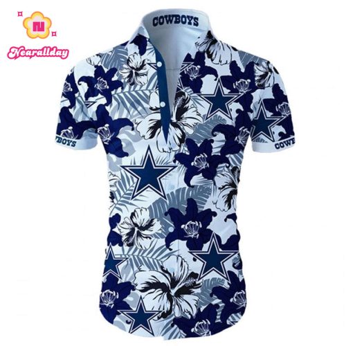 Dallas Cowboys Tropical Flower Short Sleeve Hawaiian Shirt