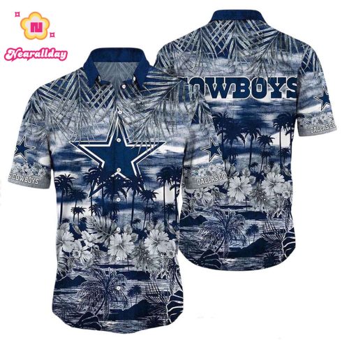 Dallas Cowboys Tropical Island Pattern Hawaiian Shirt, Gift For Fan