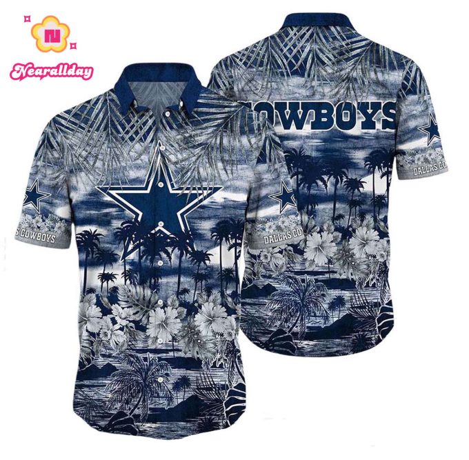 Dallas Cowboys Tropical Island Pattern Hawaiian Shirt, Gift For Fan