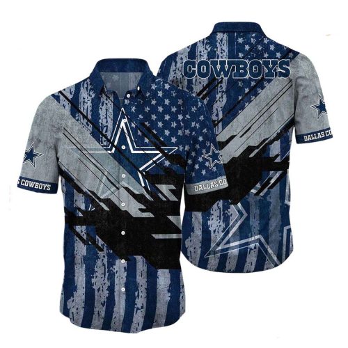 Dallas Cowboys Vtg American Flag Background Hawaiian Shirt, Gift For Fans