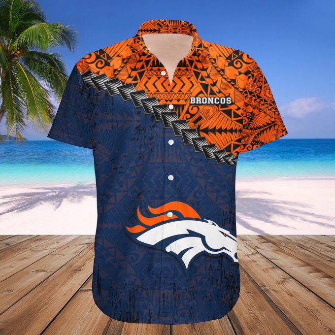 Denver Broncos Hawaii Shirt Set Grunge Polynesian Tattoo – NFL