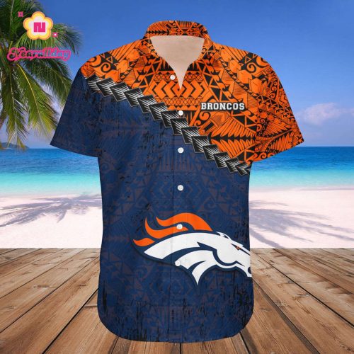 Denver Broncos Hawaii Shirt Set Grunge Polynesian Tattoo – NFL