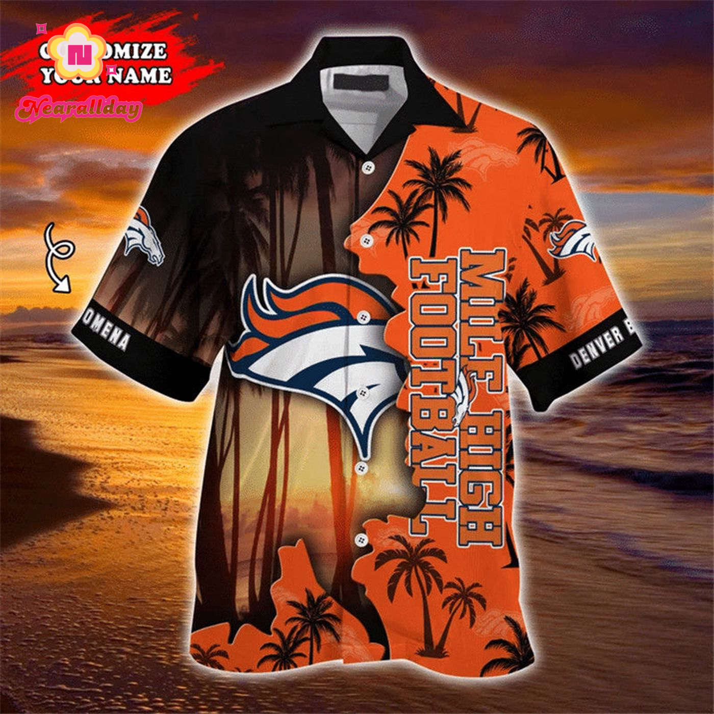 Denver Broncos Hawaiian Shirt Customize Your Name Denver Broncos Hawaiian Shirt Customize Your Name