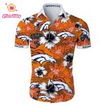 Denver Broncos Hawaiian Shirt Tropical Flower Short Sleeve
