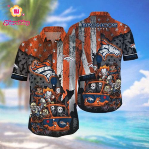 Denver Broncos Hawaiian Shirts Style Hot Trending Hawaiian Shirt Set for Men Women Kids