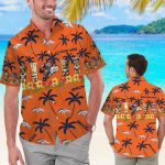 Denver Broncos Name Personalized Short Sleeve Button Up Tropical Aloha Hawaiian Shirt Set for Men Women Kids