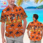 Denver Broncos Name Personalized Short Sleeve Button Up Tropical Aloha Hawaiian Shirt Set for Men Women Kids
