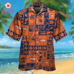 Denver Broncos Short Sleeve Button Up Tropical Aloha Hawaiian Shirt Set for Men Women Kids Gift