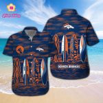 Denver Broncos Short Sleeve Button Up Tropical Aloha Hawaiian Shirt Set for Men Women Kids Gift