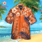 Denver Broncos Short Sleeve Button Up Tropical Aloha Hawaiian Shirt Set for Men Women Kids Gift