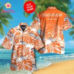Denver Broncos Short Sleeve Button Up Tropical Aloha Hawaiian Shirt Set for Men Women Kids Gift