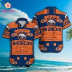 Denver Broncos Short Sleeve Button Up Tropical Aloha Hawaiian Shirt Set for Men Women Kids Gift