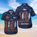 Denver Broncos Short Sleeve Button Up Tropical Aloha Hawaiian Shirt Set for Men Women Kids Gift