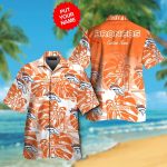 Denver Broncos Short Sleeve Button Up Tropical Aloha Hawaiian Shirt Set for Men Women Kids Gift