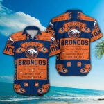 Denver Broncos Short Sleeve Button Up Tropical Aloha Hawaiian Shirt Set for Men Women Kids Gift