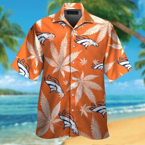 Denver Broncos Short Sleeve Button Up Tropical Aloha Hawaiian Shirt Set for Men Women Kids Gift