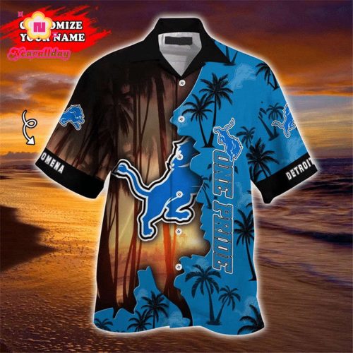 Detroit Lions Hawaiian Shirt Customize Your Name