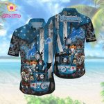 Detroit Lions Hawaiian Shirts Style Hot Trending Hawaiian Shirt Set for Men Women Kids