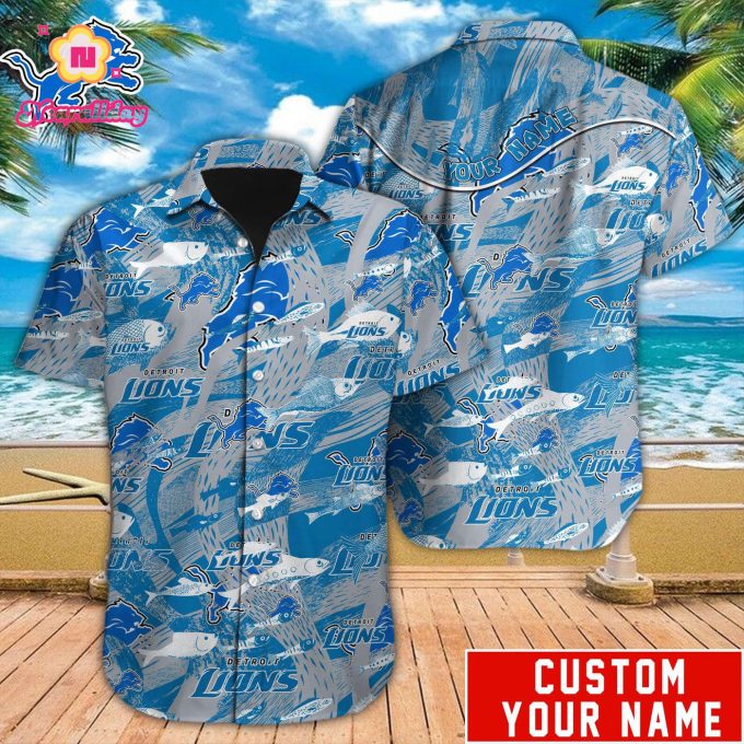 Detroit Lions NFL Printed Hawaiian Shirt Custom Gift