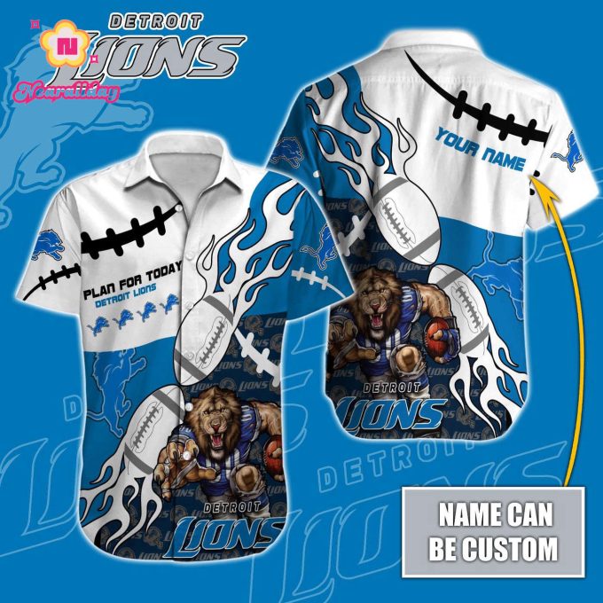 Detroit Lions NFL Printed Hawaiian Shirt Custom Gift