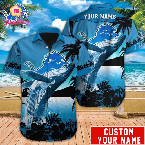 Detroit Lions NFL Printed Hawaiian Shirt Custom  Gift