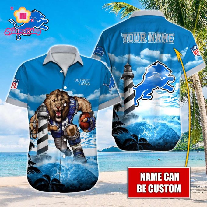 Detroit Lions NFL Printed Hawaiian Shirt Custom Gift