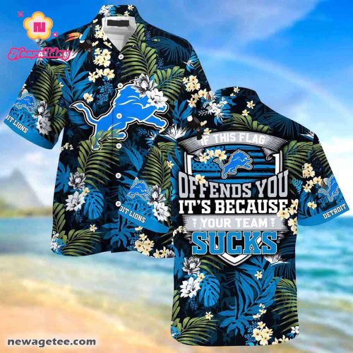 Detroit Lions Nfl Summer Beach Hawaiian Shirt This Flag Offends You