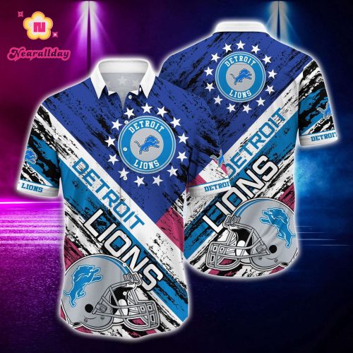 Detroit Lions Rugby Helmet Hawaiian Shirt