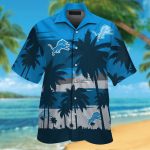 Detroit Lions Short Sleeve Button Up Tropical Aloha Hawaiian Shirt Set for Men Women Kids Gift